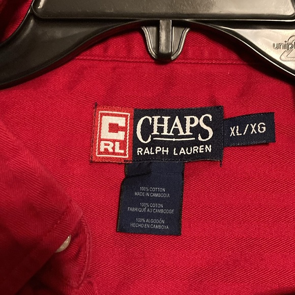 Chaps Ralph Lauren Red Button down - Picture 3 of 6